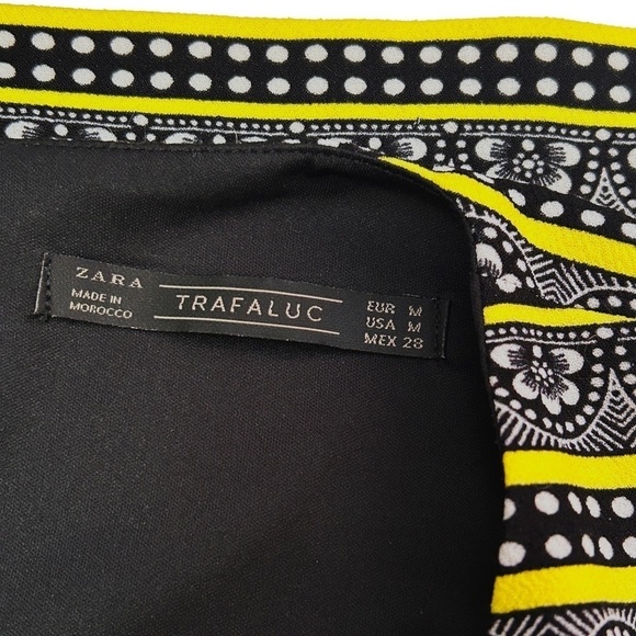 ZARA Shift Dress Pretty Batik Pattern Green Psychedelic Floral Sleeveless S/M - Picture 12 of 16